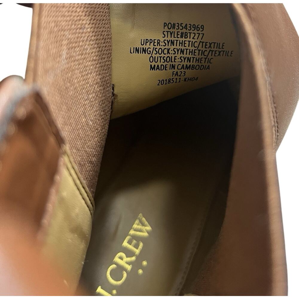 J.Crew Chelsea Boots BT277 Size 8.5 Brown Women’s Vegan Pull On Almond Toe - Picture 9 of 9